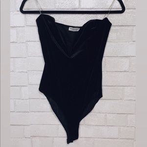 Black strapless top